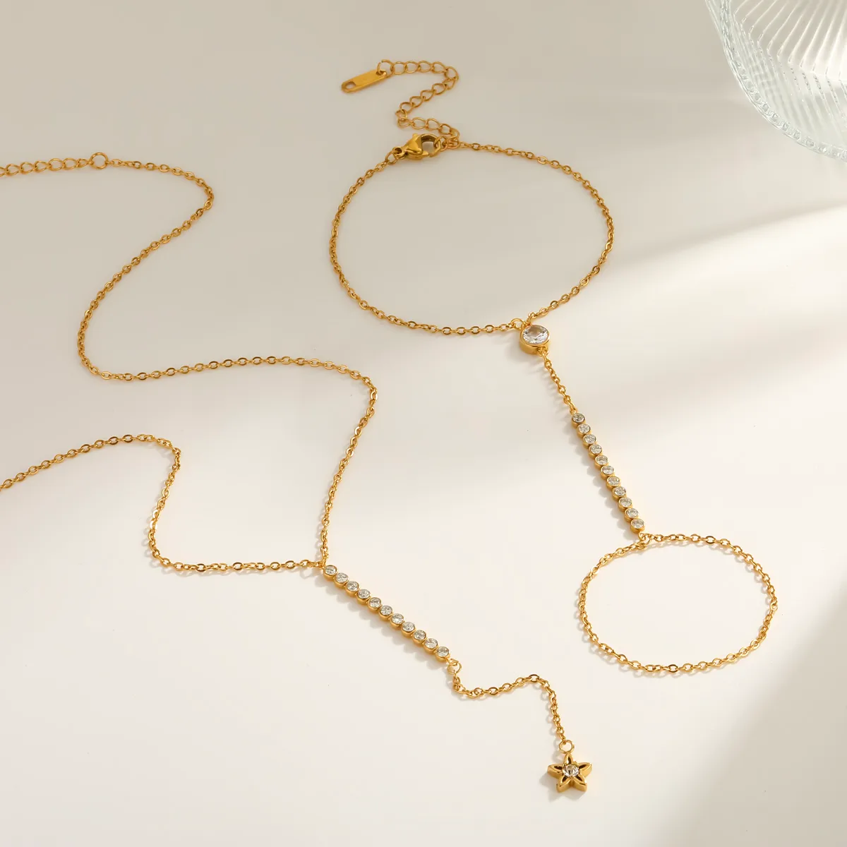 Pentagram Jewelry Set For Women With 18K Gold Plated 304 Sta ...
